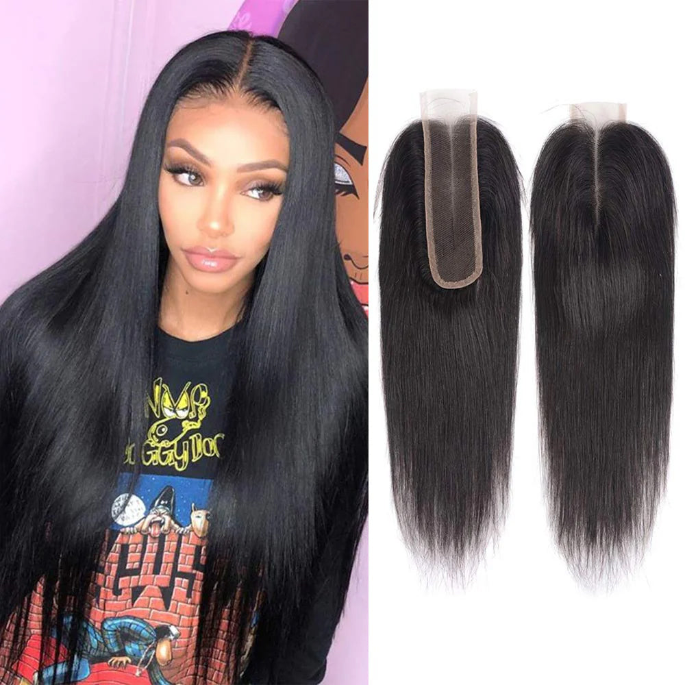 2x6 HD Lace Closure Straight – Brazilian Virgin Human Hair | Pre-Plucked, Skin-Melt HD Lace