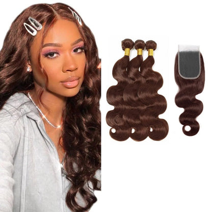 Body Wave Human Hair 3 Bundles With Closure