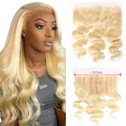 13x6 HD Lace Frontal 613 Blonde Body Wave 100% Human Hair Swiss Lace, Skin-melt Lace, Invisible Lace – Wider Part