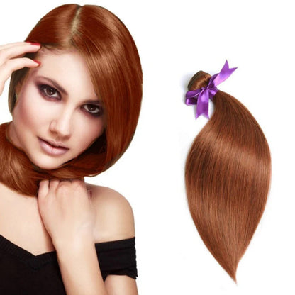 100% Auburn (#33) Straight Human Hair Bundles | Vibrant Color & Silky Smooth | Single Donor Cuticle Intact 100g