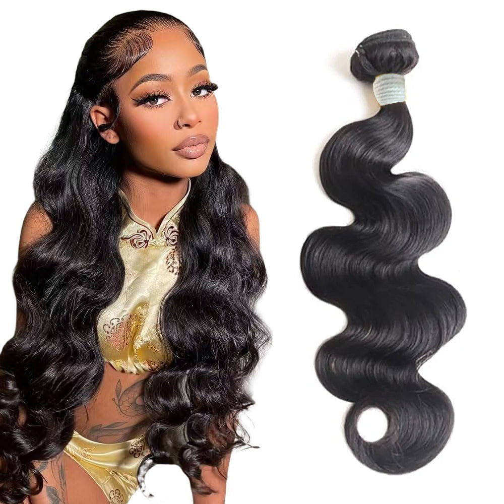 100% Affordable Human Hair Body Wave Bundles | Natural Black 1B | 10"-28" | Soft Bouncy Weave