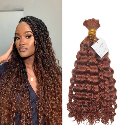 Color #2, #27,#33,Natural Black Human Braiding Hair deep Wave Bulk 100% Human Mink Hair 100g/pack 18-22 inch