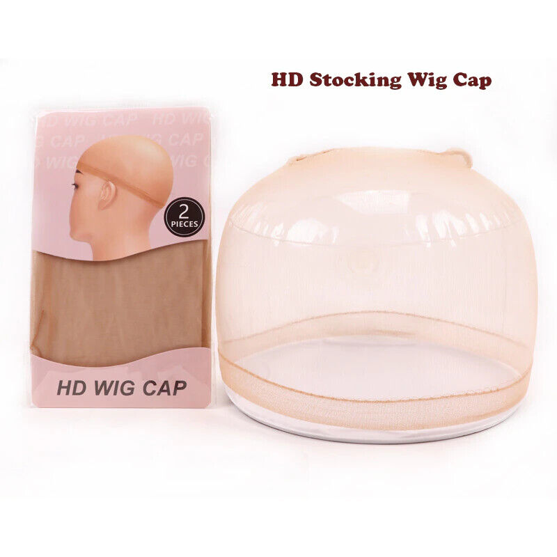 HD Nylon Mesh Net Hair Wigs Stocking Cap Fishnet Elastic Liner 2pcs per pack