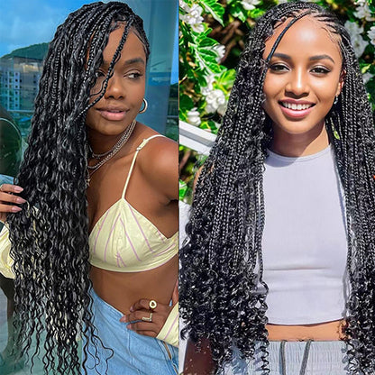 100% Human Hair Boho Braiding Hair - Water Wave Natural Black 100g/Bundle