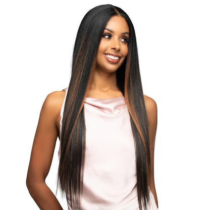 Quick Weave Combo Set 3 Bundle of Straight 20 22 24 inches With Black and Brown Wig Caps and Super Bond Glue