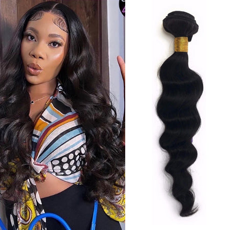 100% Affordable Human Hair Loose Wave Bundles | Natural Black 1B | 10"-30" | Voluminous Curls
