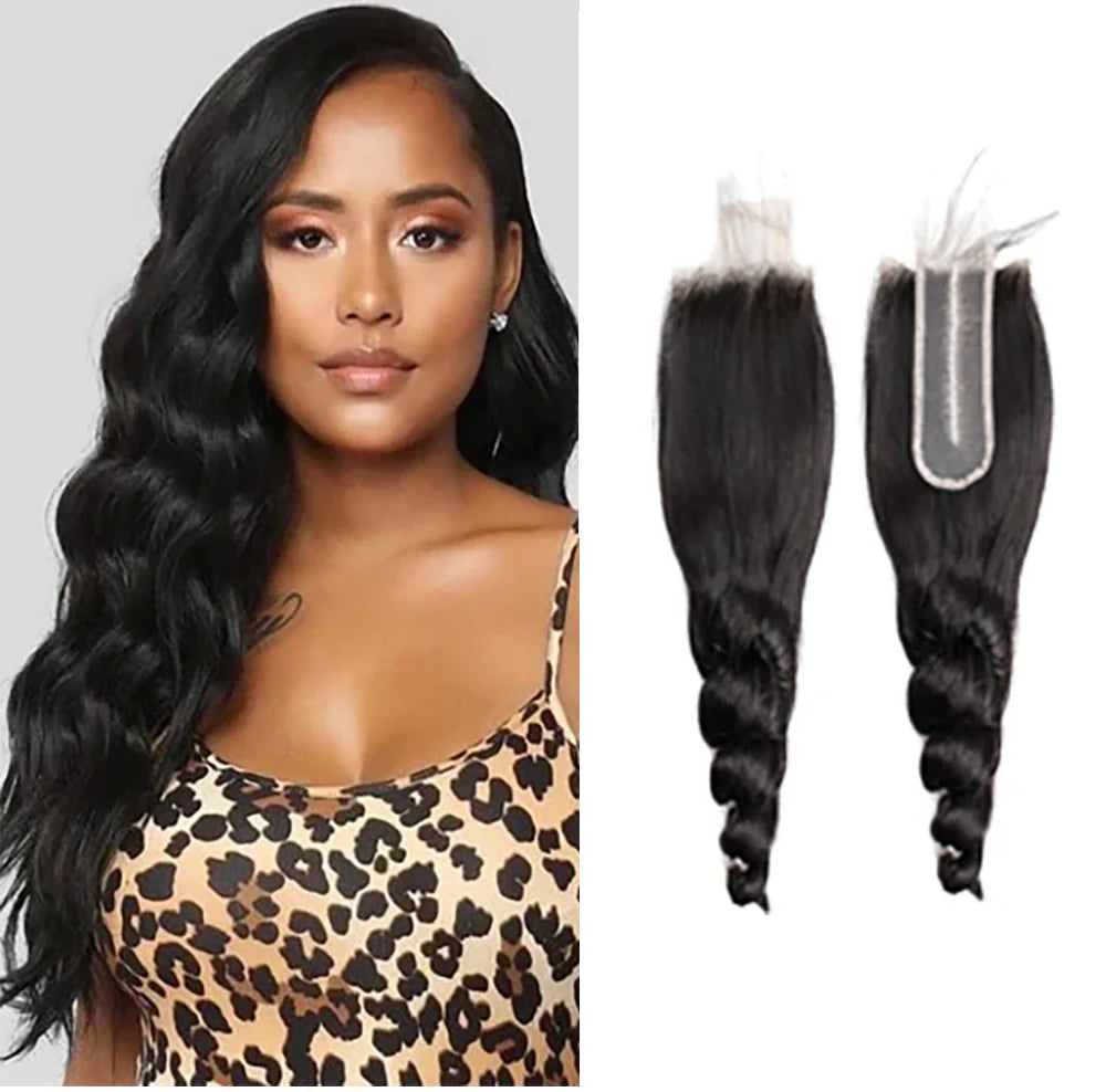 2x6 HD Lace Closure Loose Wave – Brazilian Virgin Human Hair | Pre-Plucked, Skin-Melt HD Lace