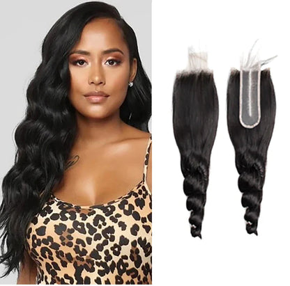 2x6 HD Lace Closure Loose Wave – Brazilian Virgin Human Hair | Pre-Plucked, Skin-Melt HD Lace