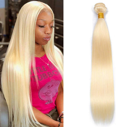 Straight Golden Blonde 613 Human Hair | 100% Unprocessed Mink Virgin Remy Bundles Single Donor Cuticle Intact