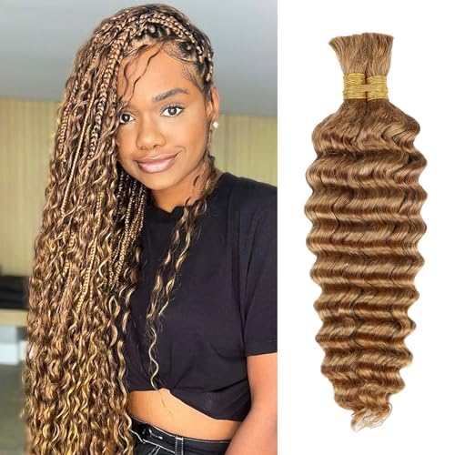 Color #2, #27,#33,Natural Black Human Braiding Hair deep Wave Bulk 100% Human Mink Hair 100g/pack 18-22 inch