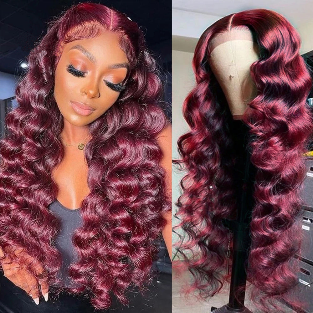 Burgundy Loose Wave wig