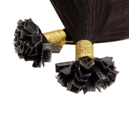 Flat K Tip 100% Double Drawn Human Hair Extension – Straight Black