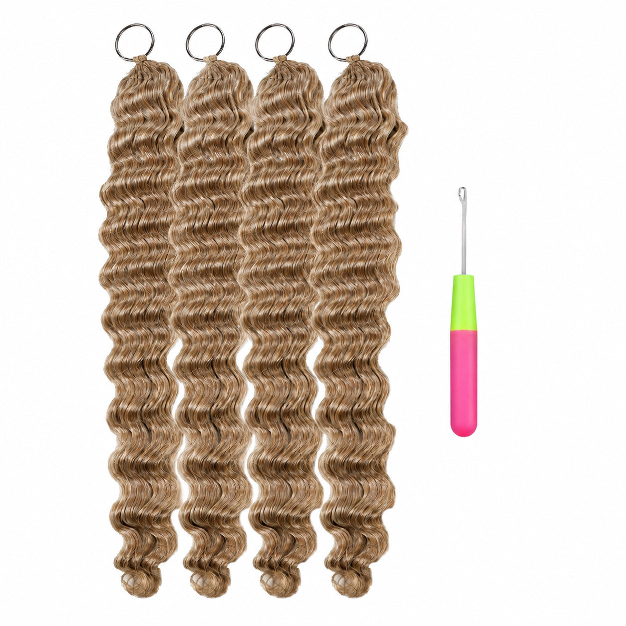 #27 Loose Deep Crochet 100% Human Hair - Honey Blonde Wave Boho Braiding Hair For Miracle Knots (50g/Pack)