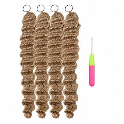 #27 Loose Deep Crochet 100% Human Hair - Honey Blonde Wave Boho Braiding Hair For Miracle Knots (50g/Pack)
