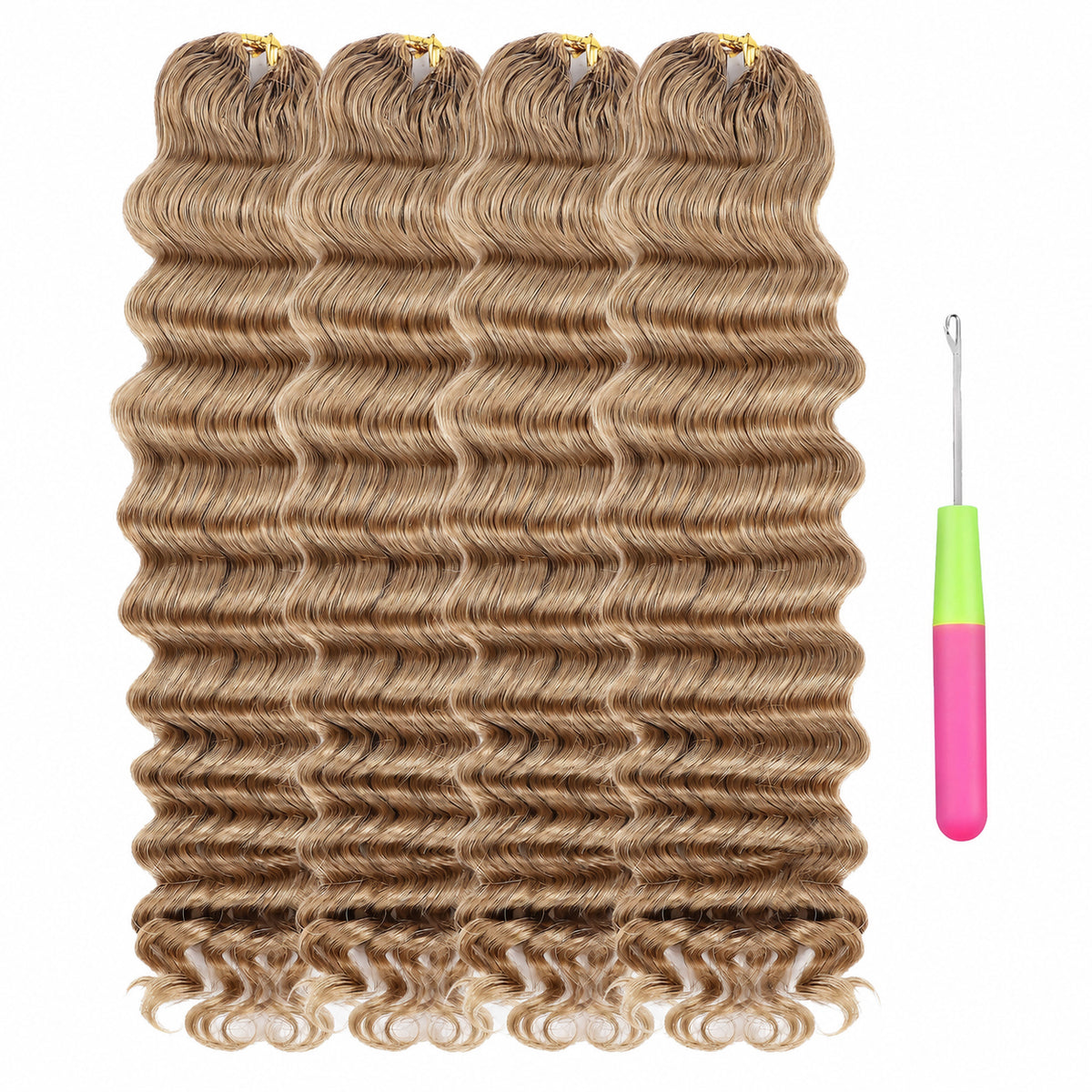 #27 Deep Wave Crochet 100% Human Hair - Honey Blonde Wave Boho Braiding Hair For Miracle Knots (50g/Pack) (Copy)