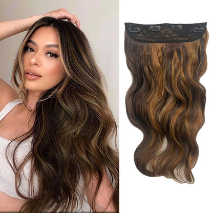 Halo Hair Extensions Invisible Wire Clip on Synthetic Wave Clip Ins Hair 20 Inch – Lightweight, Easy Install, Natural Look