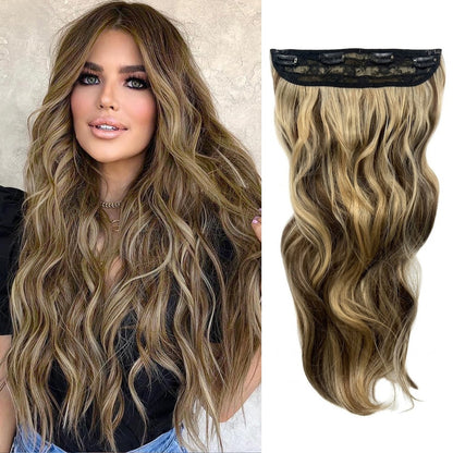Halo Hair Extensions Invisible Wire Clip on Synthetic Wave Clip Ins Hair 20 Inch – Lightweight, Easy Install, Natural Look