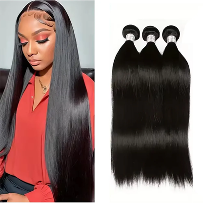 Better Hair, Less Money - Master Blend hair Straight Color 1B Human Hair with High Quality Fibers for quick wave, ponytail 1 3 4 Bundles 1B 12 14 16 18 20 22 24 26 28 30 Inch