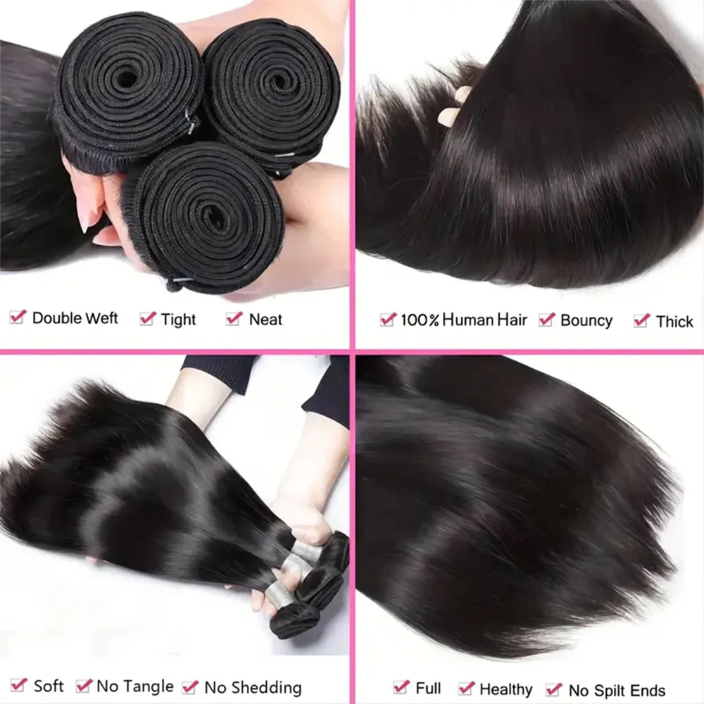 Better Hair, Less Money - Master Blend hair Straight Color 1B Human Hair with High Quality Fibers for quick wave, ponytail 1 3 4 Bundles 1B 12 14 16 18 20 22 24 26 28 30 Inch