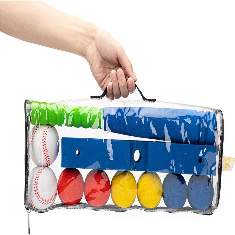 CeleMoon 16.5 Inch Foam T Ball Kids Baseball Softball Bat Set Batting Tee, Blue