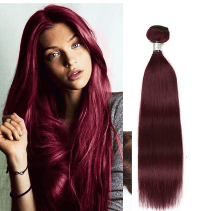 #99J Burgundy Straight 100% Human Hair