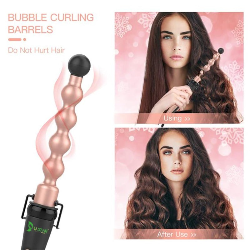 5-In-1 Curling Iron Wand Set | Ceramic Tourmaline Hair Crimper & Waver