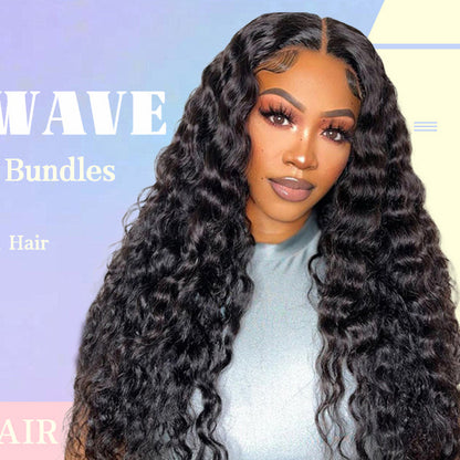 12A Premium Indian Deep Wave Hair Bundles – Natural Black Unprocessed Human Hair Extensions | Machine Double Weft 10"-26"