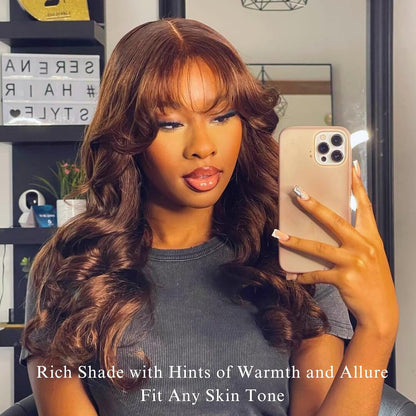 13x4 Lace Frontal Medium Brown (#4) Body Wave Unprocessed 100% Human Hair Lace Frontal – Transparent Lace