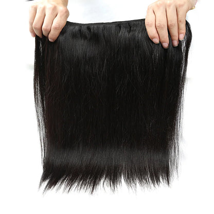 Single Drawn Raw 100% Human Hair Straight Unprocessed INDIAN RAW remy Hair natural Black | Cuticle Aligned Single Donor Bundles