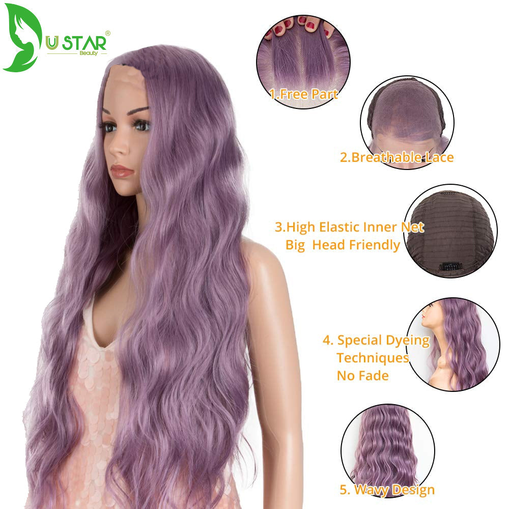 Purple Water Wave Wig