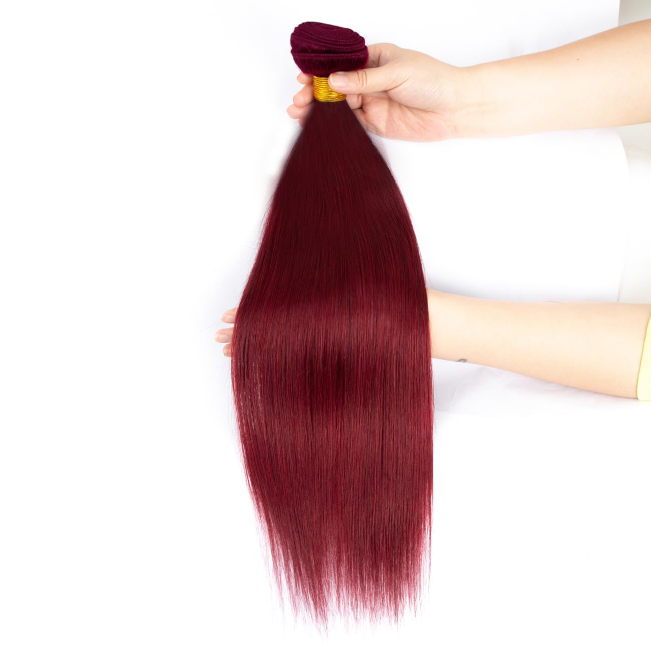 Burgundy (#99J) Straight 100% Virgin Human Hair Bundles | Bold Color & Silky Smooth | Single Donor Cuticle Intact 100g