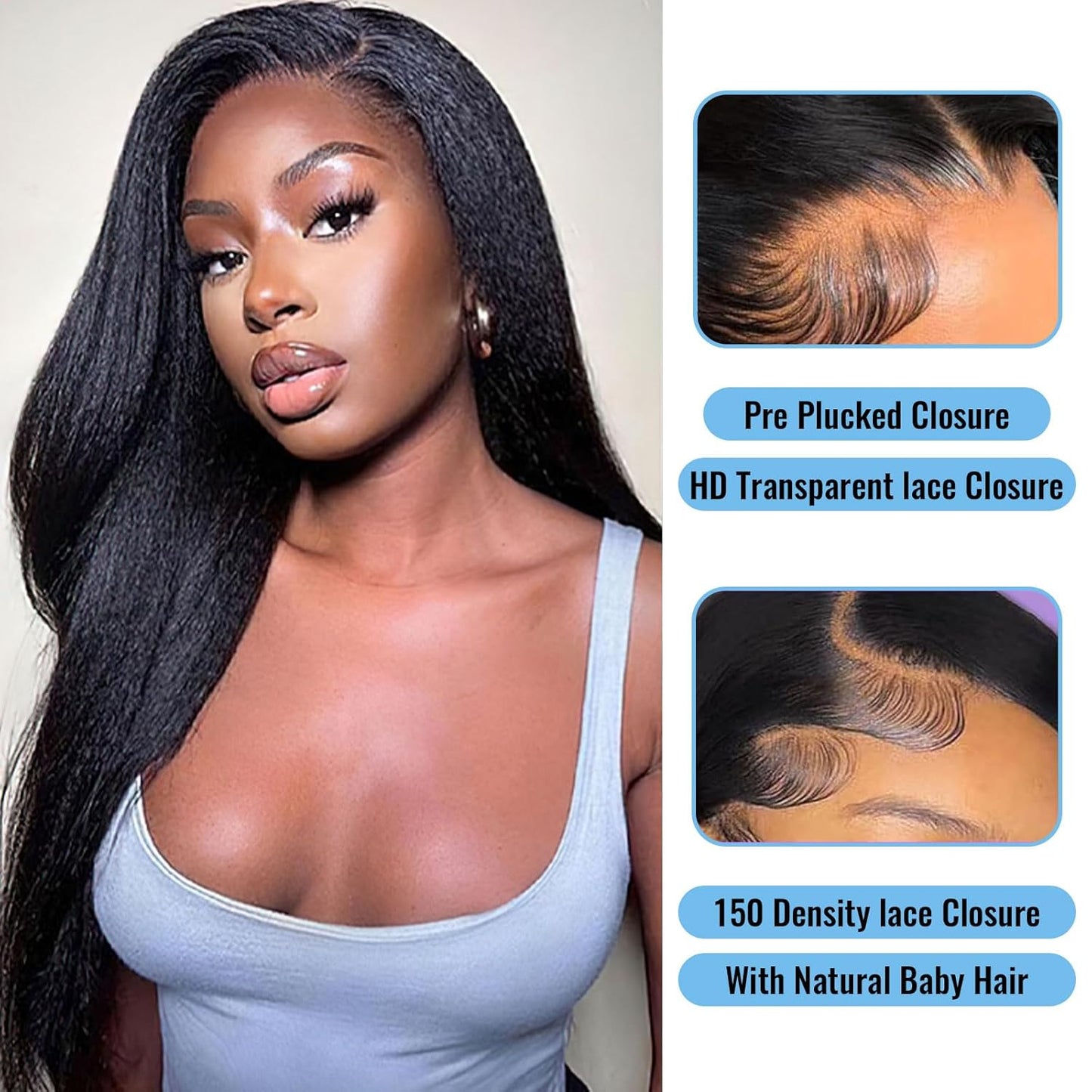 13x6 HD Lace Frontal Kinky Straight – Unprocessed Mink Virgin Human Hair