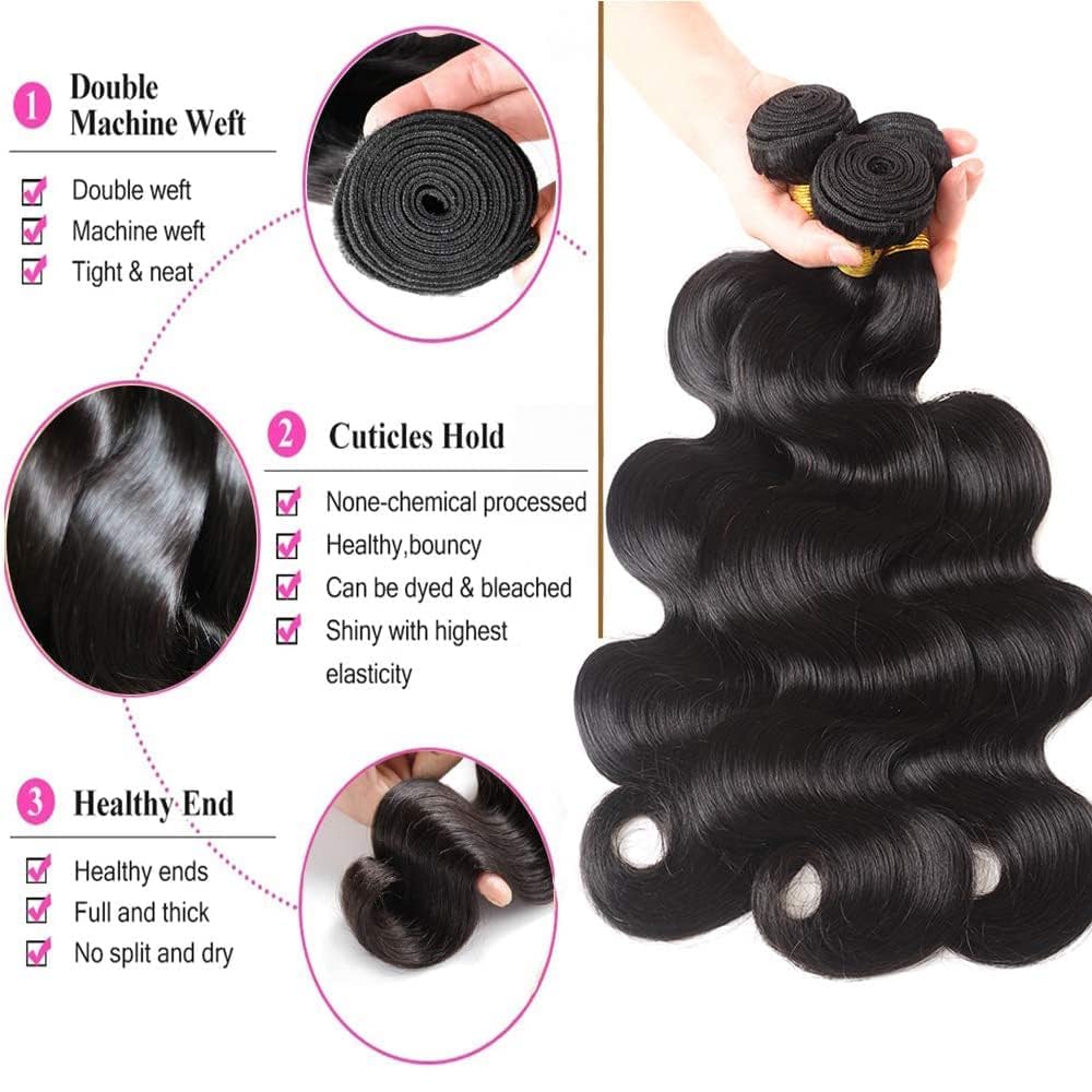 3 Bundle Affordable 100% Human Hair Body Wave Unprocessed | Jet Black Color | Value Set Deal
