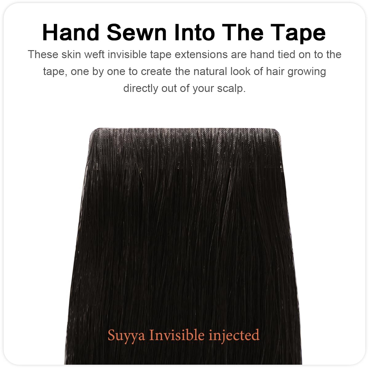 Invisible Tape-in Human Hair Extensions Natural Color Straight – 20Pcs/Pack, Virgin Raw Hair, 2.5g/Piece, Seamless Blend