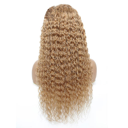 HD Lace 5X5  Closure Wig Color Honey Blonde (#27) Deep Wave  Human Hair Wig