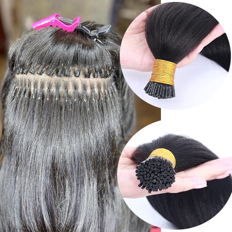 I-tip Premium Hair Extensions Natural Black Straight, Deep Wave, Kinky Straight – 100% Human Hair, Pre-Bonded