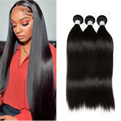 Ustar Master Blend Straight Hair Bundles | Natural Black 1B | 12"-30" | Human Hair + Premium Fibers