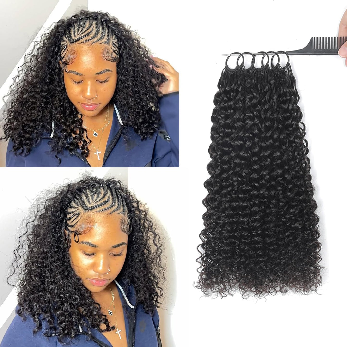 Jerry Curl Crochet 100% Human Hair - Boho Braiding Hair For Miracle Knots (50g/Pack)