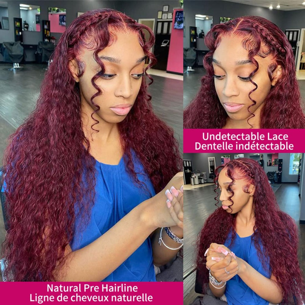 Burgundy Jerry Curly wig