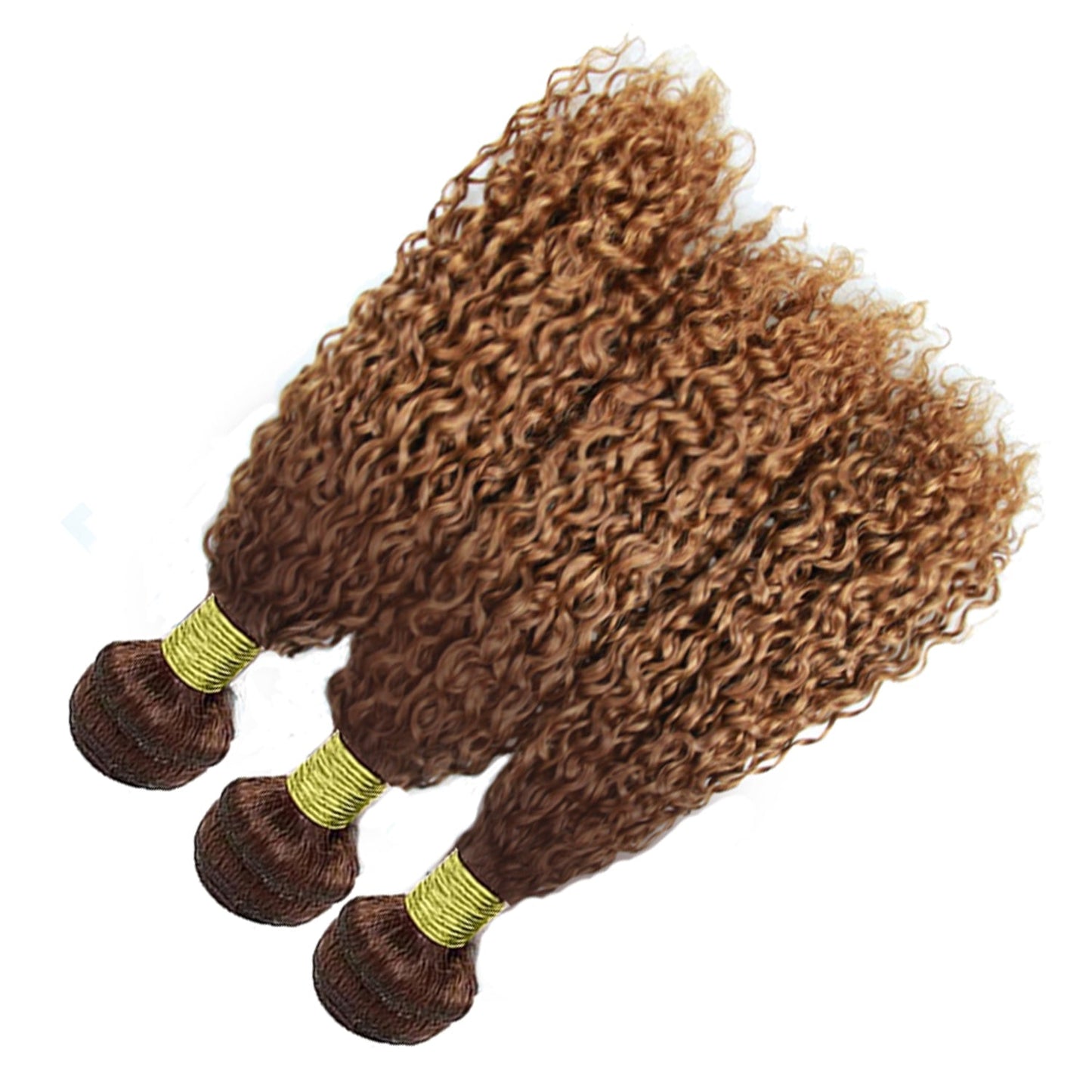 Ombre Brown & Auburn (4/30) Jerry Curl 100% Virgin Human Hair Bundles | Warm Two-Tone Curls