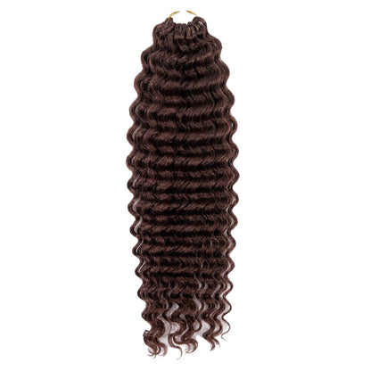 #8 Deep Wave Crochet 100% Human Hair - Medium Brown Boho Braiding Hair For Miracle Knots (50g/Pack)