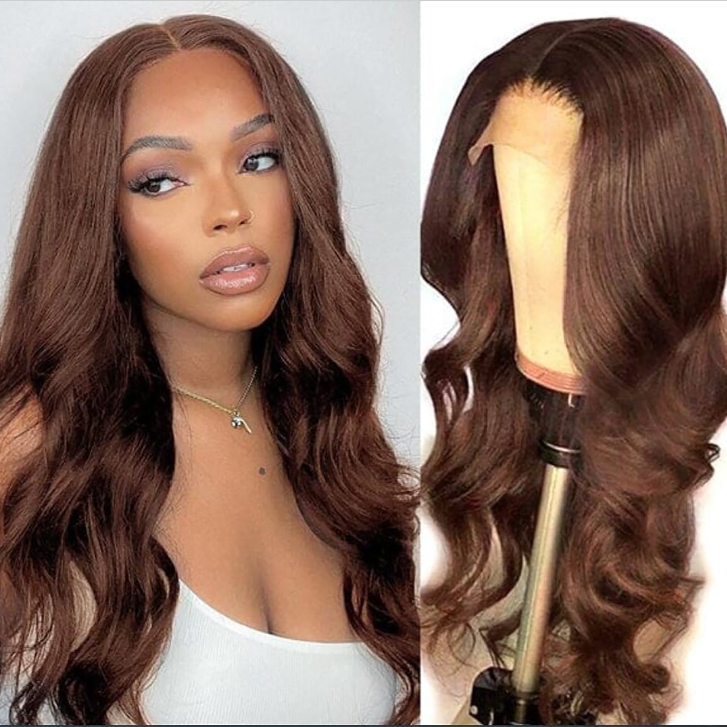 5x5 Lace Closure Wig  Body Wave Color #4 Human Hair 180 Density 100% Humanvirgin hair Chocolate Brown, seasonal on sale