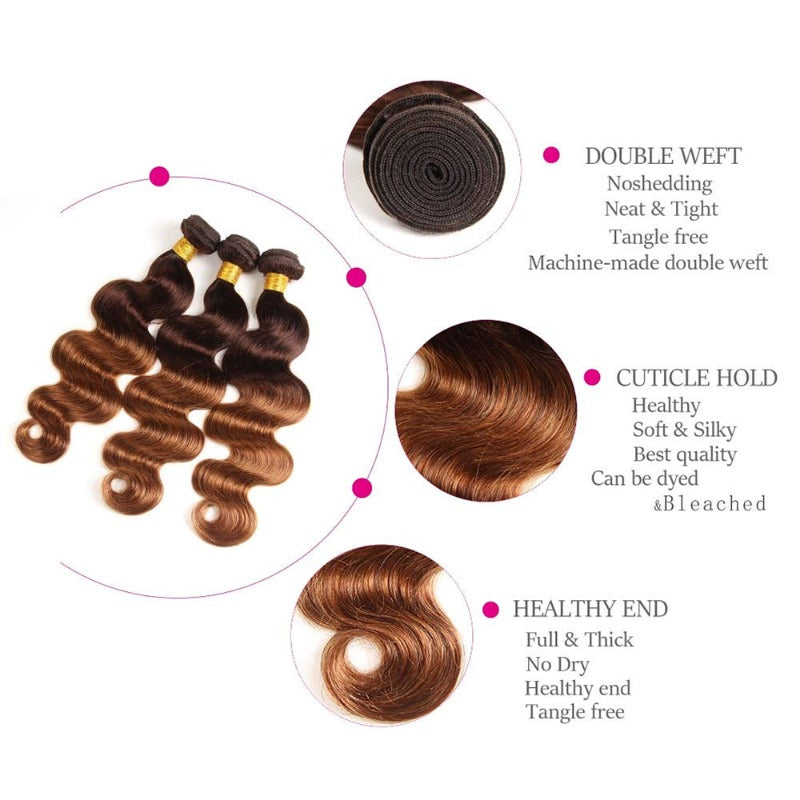 Virgin Human Hair Ombre Body Wave Bundles