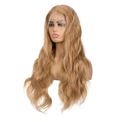 Transparent Lace 13X4 Frontal Wig Color Honey Blonde (#27) Body Wave  200 Density 100 Remy Human Hair Honey Blonde