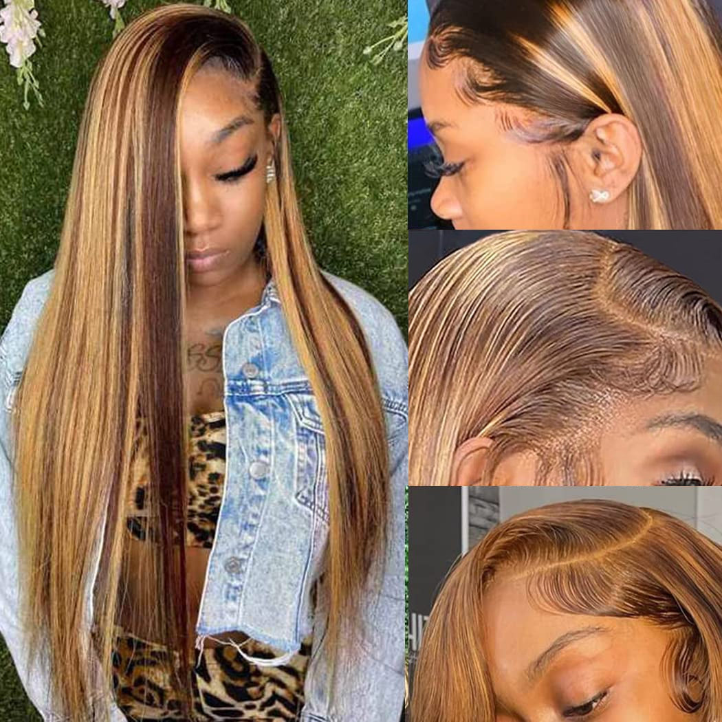 4/27 Highlight Straight Wig – 13x6 HD Lace Full Frontal Up To 42 Inch Human Hair