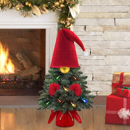 Mini Christmas Tree - Prelit Small Gnomes Xmas Decorations