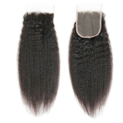 5x5 HD Lace Closure Kinky Straight – Natural Black 100% Human Mink Hair | Pre-Plucked, Skin-Melt HD Lace
