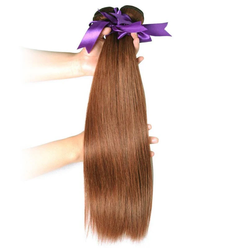 100% Auburn (#33) Straight Human Hair Bundles | Vibrant Color & Silky Smooth | Single Donor Cuticle Intact 100g
