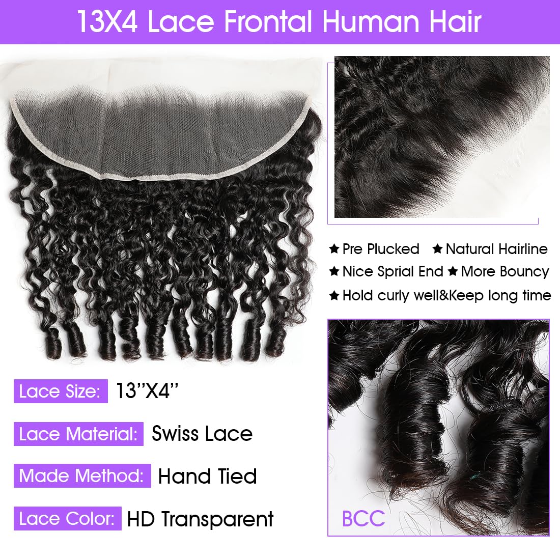13x4 HD Lace Frontal Burmese Curl – Brazilian Virgin Human Hair | Ear-to-Ear, Pre-Plucked, Skin-Melt HD Lace