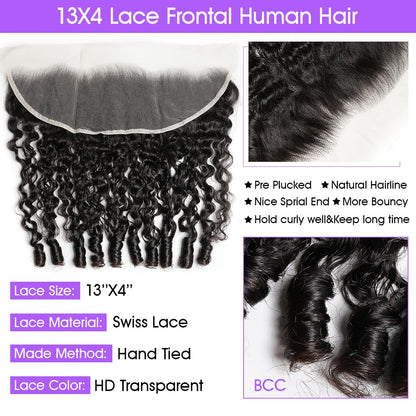13x4 HD Lace Frontal Burmese Curl – Brazilian Virgin Human Hair | Ear-to-Ear, Pre-Plucked, Skin-Melt HD Lace